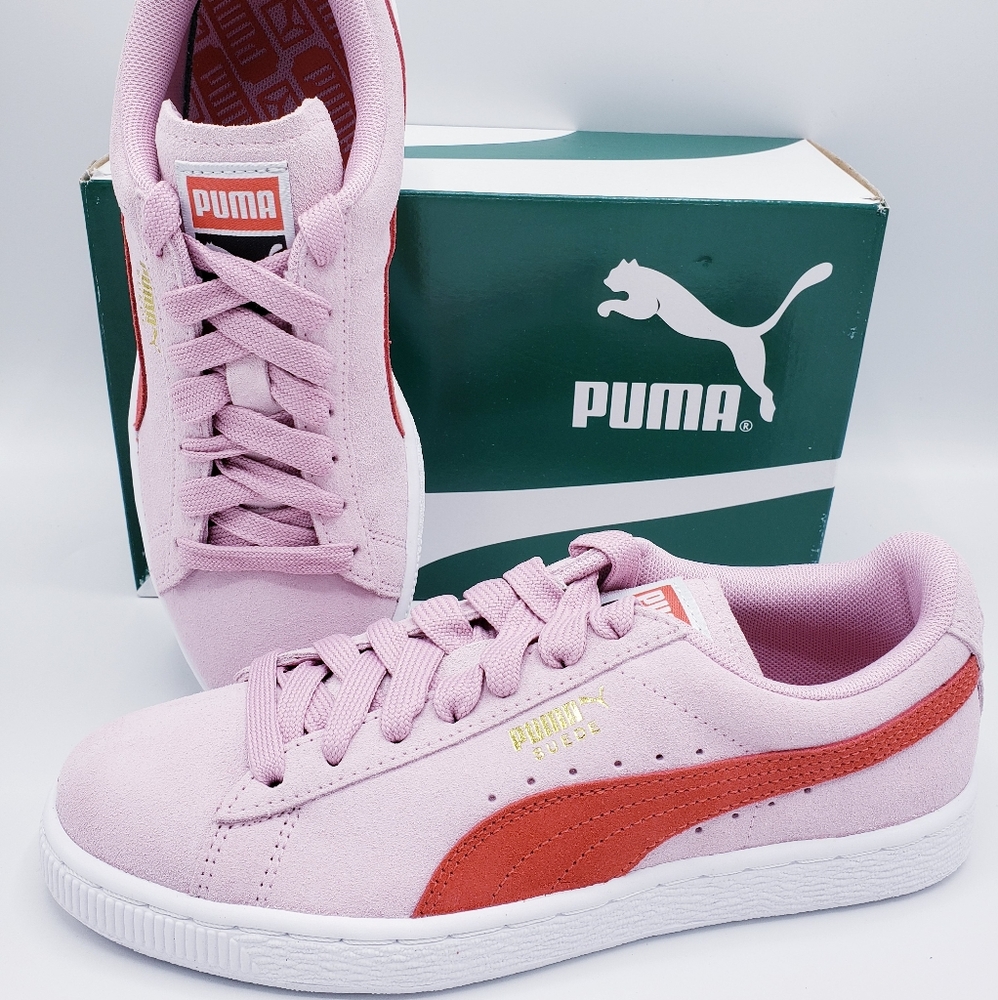 Puma Suede Classic Pink & Red Hibiscus
